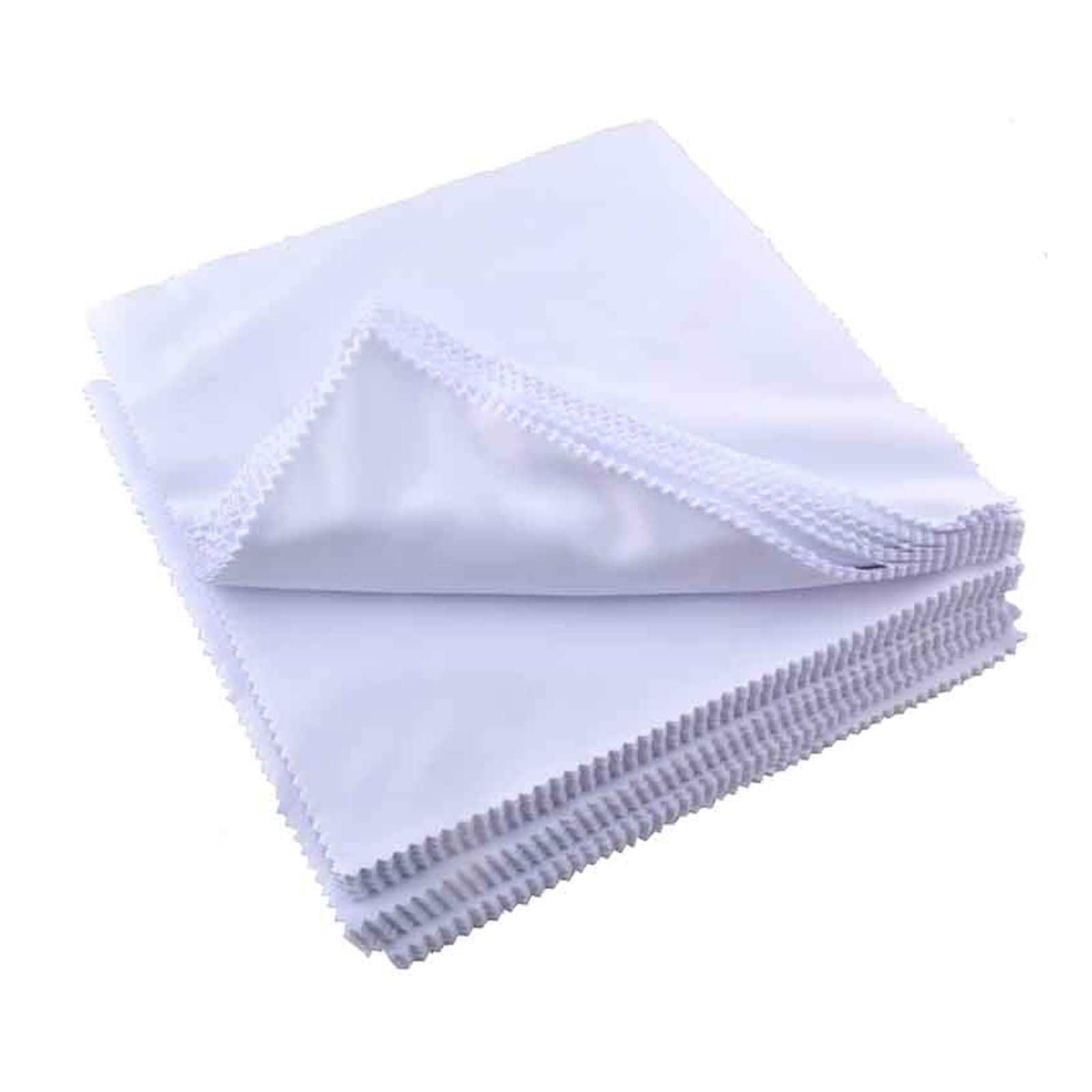panno per la pulizia dei gioielli, Confezione da 100 panni for la pulizia in microfibra a sublimazione 20x20 cm, bianco e nero