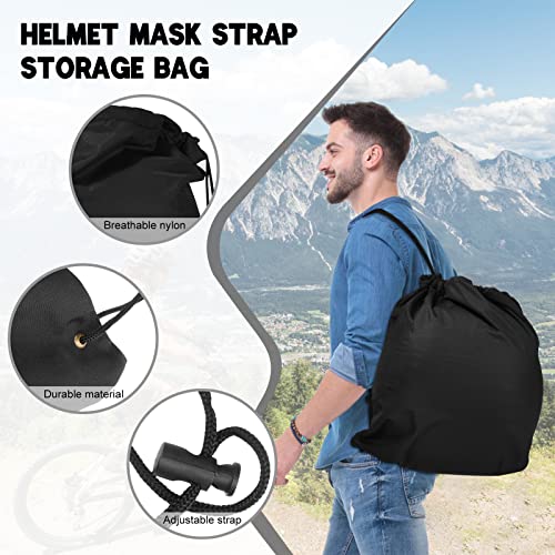 Vusddy 2 Stück Helmbeutel, Motorrad Helmtasche mit Kordelzug, Motorradhelm Rucksack Wasserdicht, Universal Tragbarer Sporttasche für Motorradhelm, Fahrradhelme, Skihelme, Basketball, Fitness, Outdoor