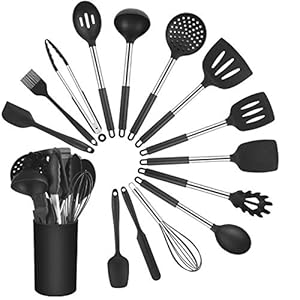 Vicloon Keukengerei Set, 15 stuks siliconen kookgerei set, bakspatel set inclusief borstel, spatel, antiaanbaklaag en…