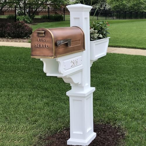Mayne Signature Plus Mailbox Post with Newspaper Slot and Planter – Weather-Resistant, Durable Classic Design – Easy-to-Install Outdoor Mailbox Post by Mayne - Image 5
