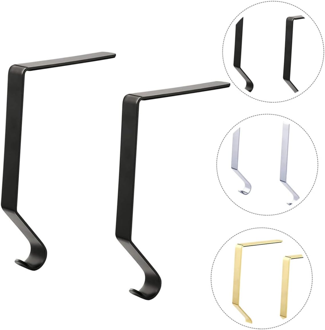 Levemolo 4pcs Metal Christmas Stocking Holders for Fireplace Xmas Hooks Random Colors for Hanging Holiday Stockings and Ornaments