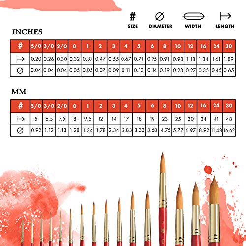 Princeton Heritage Series 4050 Synthetic Sable Round Watercolor Brush, Size 12 #TOP2