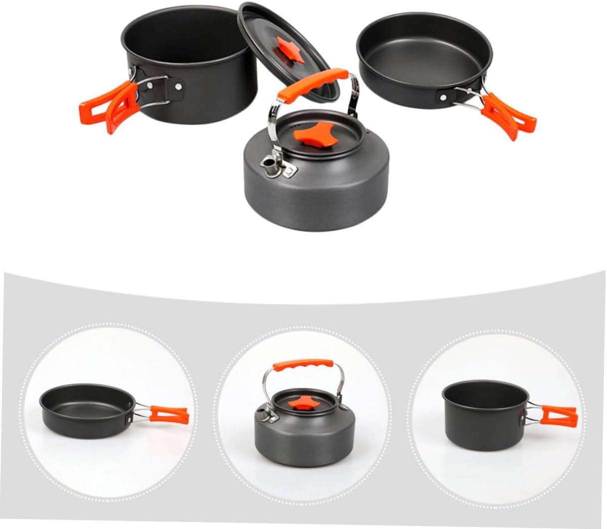 Person Camping Pot Skillet Collapsible Bowls Cookware for Outdoor Hiking Picnic
