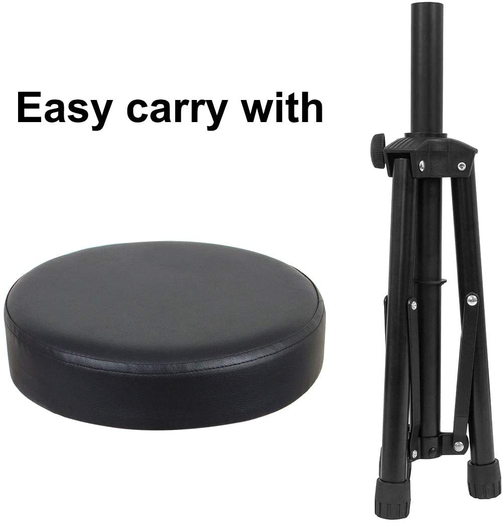 Rockstar - Taburete Sillin de Bateria Electrónica DSF01 Banqueta con Asiento Acolchado Negro Plegable para Guitarra Teclado Piano Adultos y Jovenes - Rockmusic