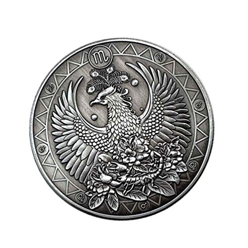 PRETYZOOM Sternbild Münze Skorpion Münze Geschenk Vintage-Stil Horoskop Münze Geburtstag Zeichen Glück Andenken Münze Stereoskopische Metallmünze Handwerk (Skorpion)