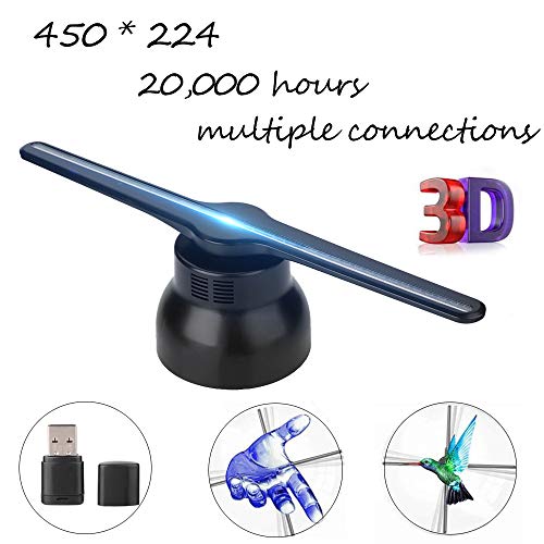 Diyeeni Ventilateur d'affichage à LED de publicité à hologrammes 3D, Affichage à LED holographique avec Technologie de Pointe POV pour Windows XP / Windows7 / Windows 8 / Windows10(Prise européenne)