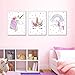 EVAIL Unicorn Wall Posters Rainbow Unicorn Canvas Wall Art Prints Painting Decoration Pictures Set of 3 (8"x11.8" for Girls Kids Bedroom Nursery Wall Decor Gift,No Frame