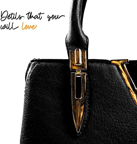 Woodland Leather Top Handle Handbags For Women Classic Designer Ladies Bags With Exquisite Metallic Accent, Fashion Tote Bag and shoulder bag For Casual & Work