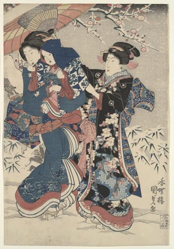 Toile Combat de neige Utagawa Kunisada pour habiller un grand mur vide de salon