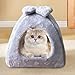 HDBHSBE 35x35cm Soft Warm Cat Cave with Bow Removable Foldable Washable Cat Cave for Cats and Small Dogs.Indoor beds..Houses for Interior..Bed for