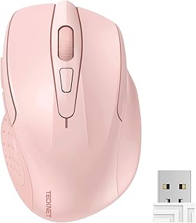 TECKNET Ratón Inalámbrico, 6 Niveles 4000 dpi, 2.4G Ratón Inalámbrico USB Ergonómico, 6 Botones, 24 Meses Duración de Batería, Mouse Inalámbrico Óptico para Computadora, PC, Mac, Portátil