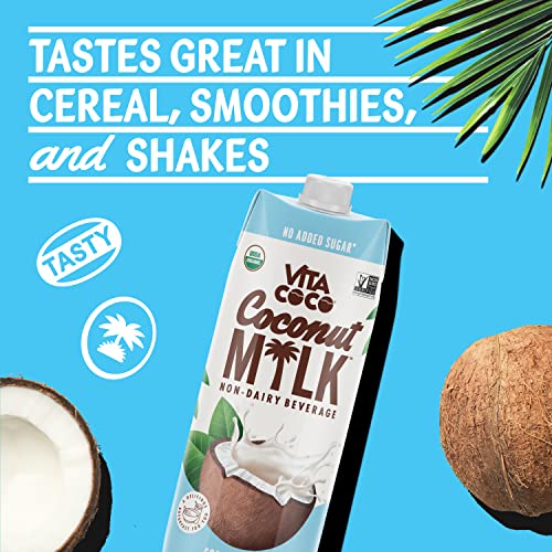 Vita Coco Original Organic Coconut Milk, Plant Based, Dairy Free Milk Alternative - Gluten Free, Soy Free, And Unsweetened - Perfect Add To Cereal, Smoothies, Desserts - 33.8 Fl Oz (Pack Of 6) #TOP4