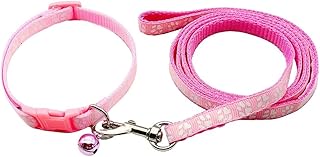 Welpenhalsbänder mit Leine Set, Hundehalsband und Leine Verstellbares Hundehalsband Weich Nylon Haustier Halsband für Welpen Kleine Mittlere Hunde(Schwarz)