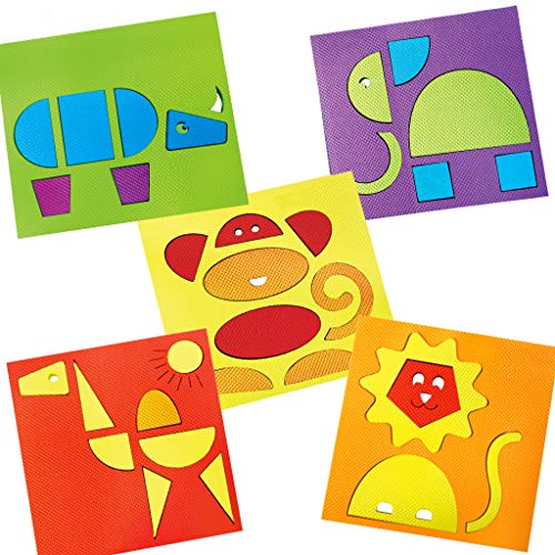 Image of Imagimake Make with Shapes | Animal Theme Shape Puzzle| Preschool Learning Activities | Toddler Toys | Montessori Toys for 3 Year Old
