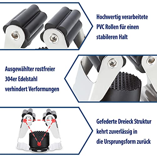 Maila® Gerätehalter (10er Set) - Robuster 304er Edelstahl rostfrei - Besenhalterung Wand mit starker Klemmwirkung, Wandhalterung für Besen, als Werkzeughalter