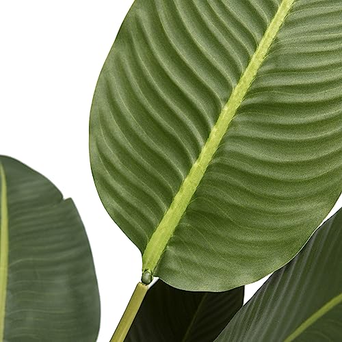 Artificial Bird Of Paradise Plant, 4 Feet Faux Tropical Palm Tree In Pot For Indoor Outdoor Living Room Office Modern Decor #TOP4