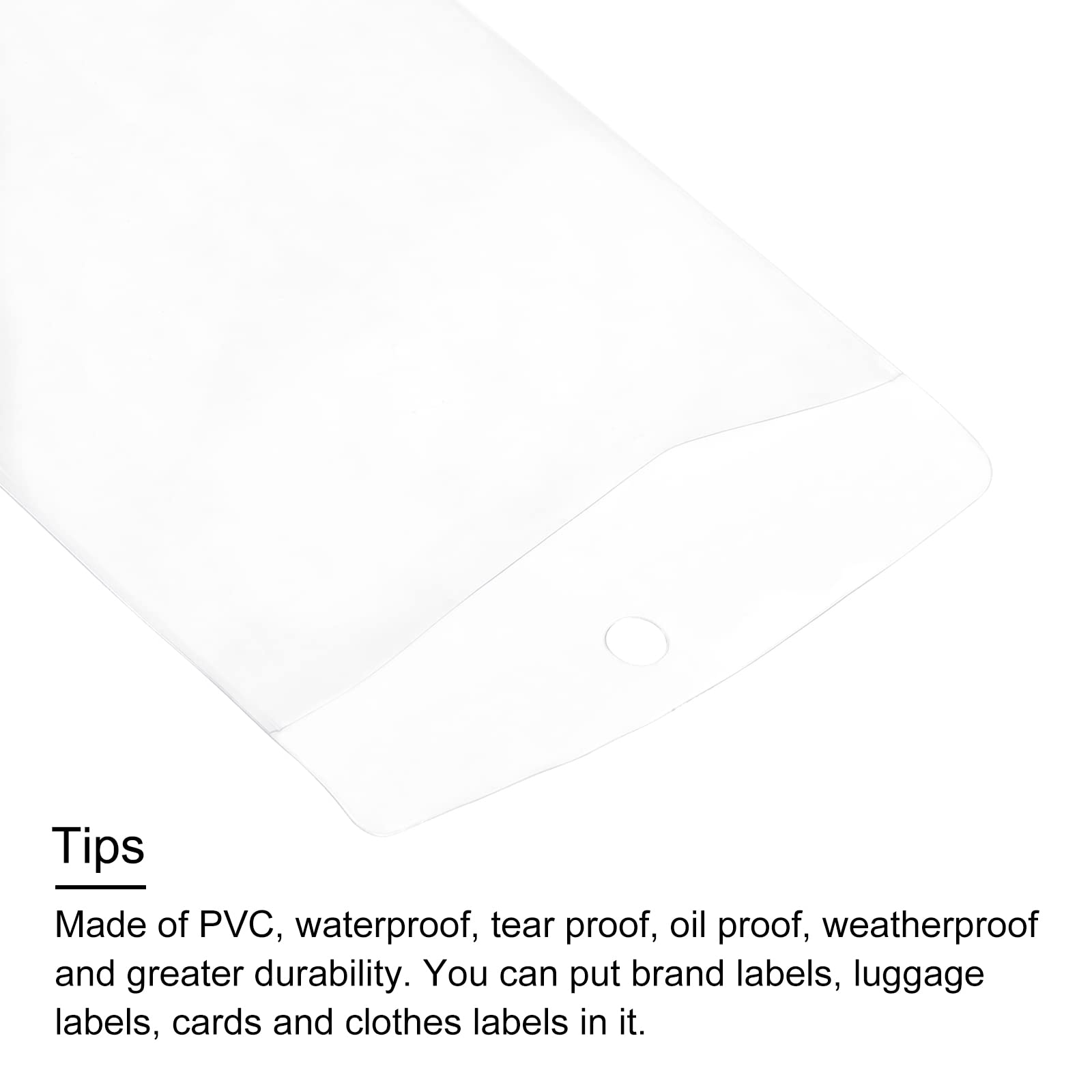 Amazon | uxcell PVCプラスチックタグバッグ 防水PVCタグバッグ