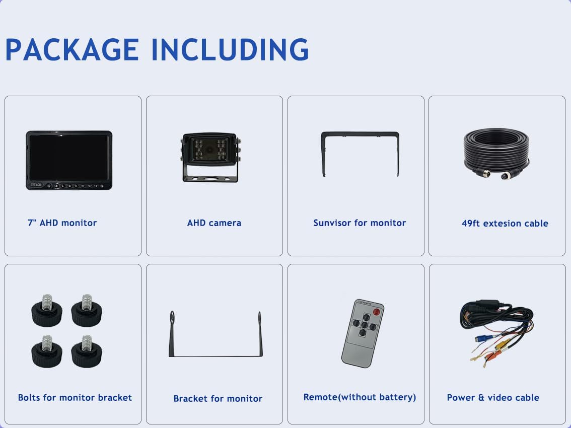 AHD 1080P 7" Reverse Rear View Backup Camera System, Camera with Night Vision Waterproof IP69K Vibration-Proof 10G for Tractor/Truck/Bus/Motorhome/Excavator/Caravan/Skid Steer/Harvester 10 511IVkI2eoL. AC SL1134