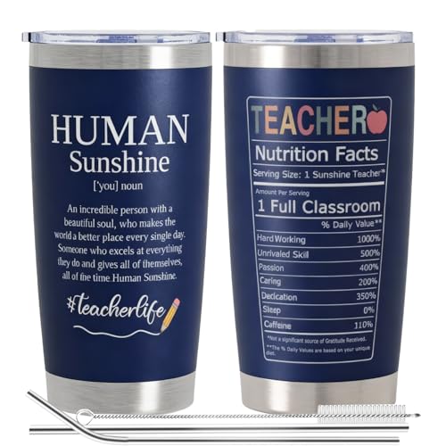 EchoMaven Teacher Gifts for Men - Teacher Appreciation Gifts for Men, End of Year, Birthday, Christmas or Back to School - Human Sunshine Teachers Tumbler