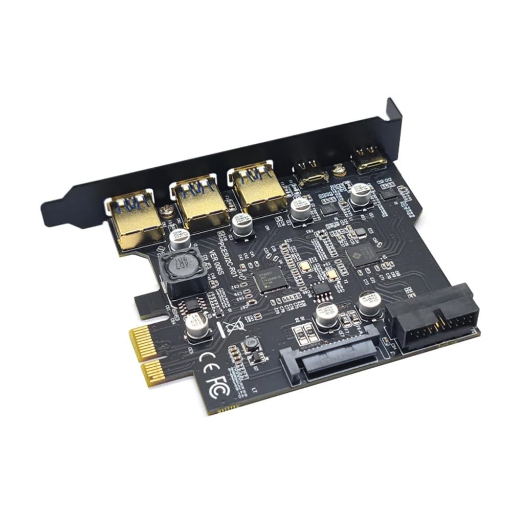Carte PCIe USB 3.2 Gen1 Type C et Hub Multiplier d'Extension PCI-E pour PC Fixe