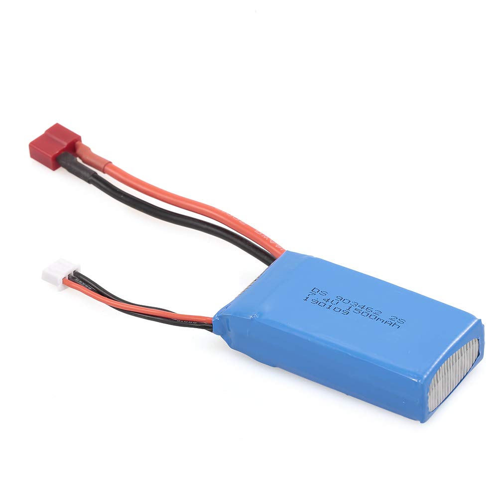 Goolsky- ZOP Power RC Li-Po Batería 7.4V 1500mAh 25C 2S Recargable con T Enchufe for RC Drone Coche Barco Helicóptero Avión 2pcs