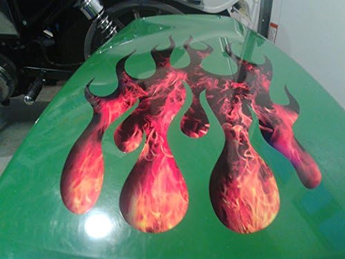 Flame Decals - (Arson Edition) - Sunken/Carved -True fire- for Riding Lawn Mower Tractor - 3pc. Set for John Deere Ride on mowers Garden Tractor