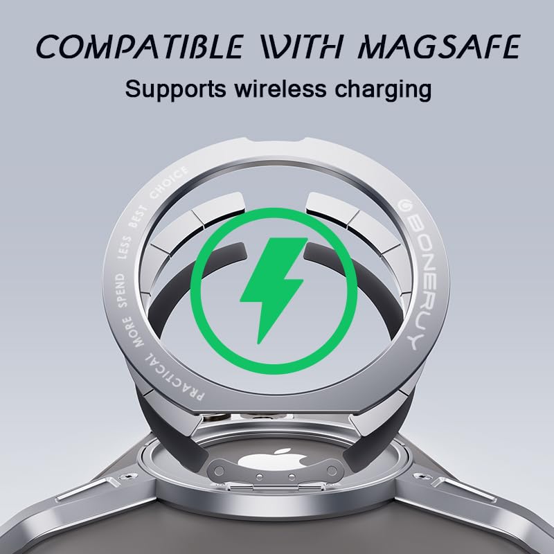 Coque iPhone 15 Pro Max compatible MagSafe en métal argenté