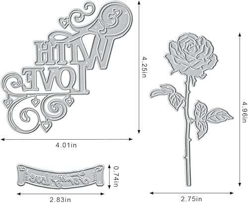 Miniatura 2 de Troqueles de globo de metal con forma de corazón para hacer tarjetas, palabras de amor, troqueles de corte de encaje para confesión de boda,