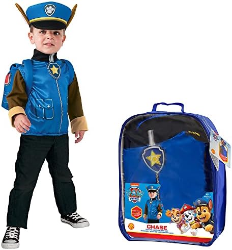 Nickelodeon Paw Patrol Chase Deluxe Costume Top, Hat and Pup Pack