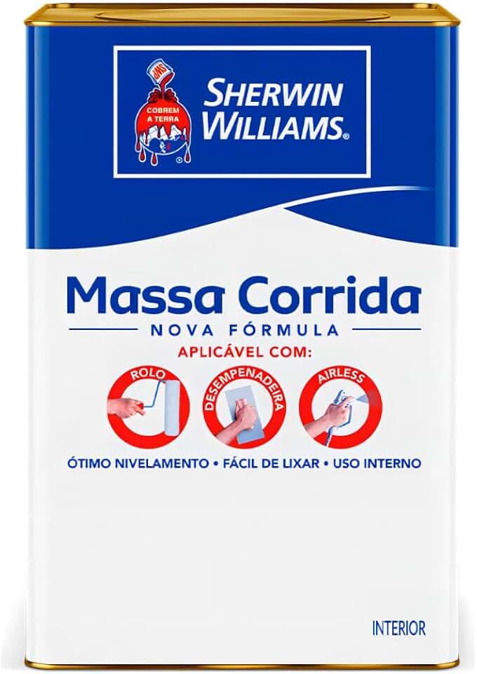 Massa Corrida para Paredes Internas 25kg | Branco | Fácil de Lixar | Alto Nivelamento | Uso Interno (25 L)