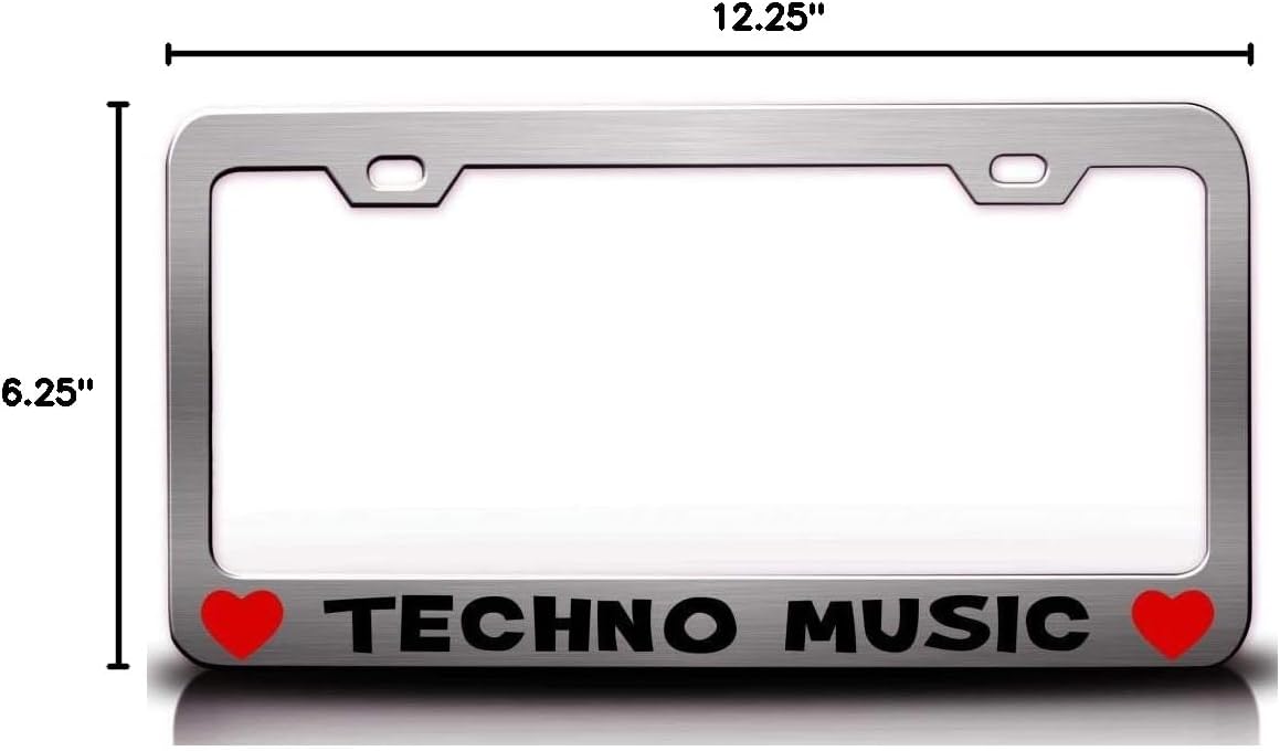 Techno Music Musical Musician Metal Car SUV Truck License Plate Frame Ch y84