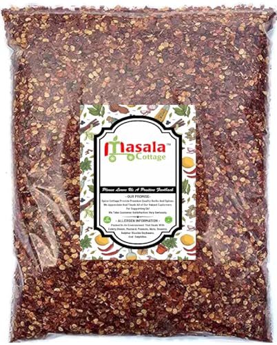 Dried Crushed Chilli Flakes | Red Chilli Flakes Indian Premium Quality by Masala Cottage 25g-1.9kg (90 Grams)