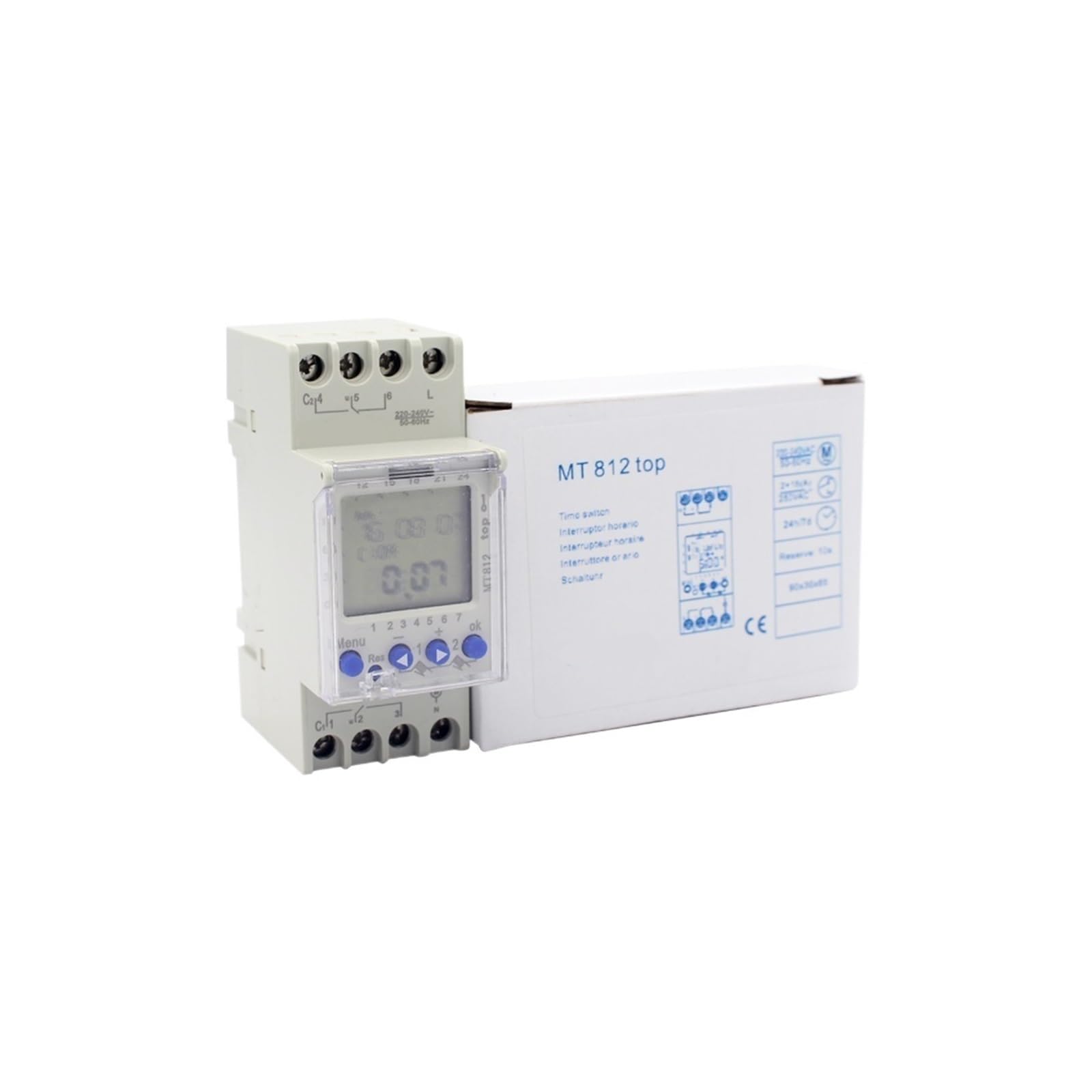 RWRAPS microcomputer Interruttore Timer MT812 Interruttore orario Digitale su Guida DIN programmabile settimanale Multifunzione a 2 canali 16A