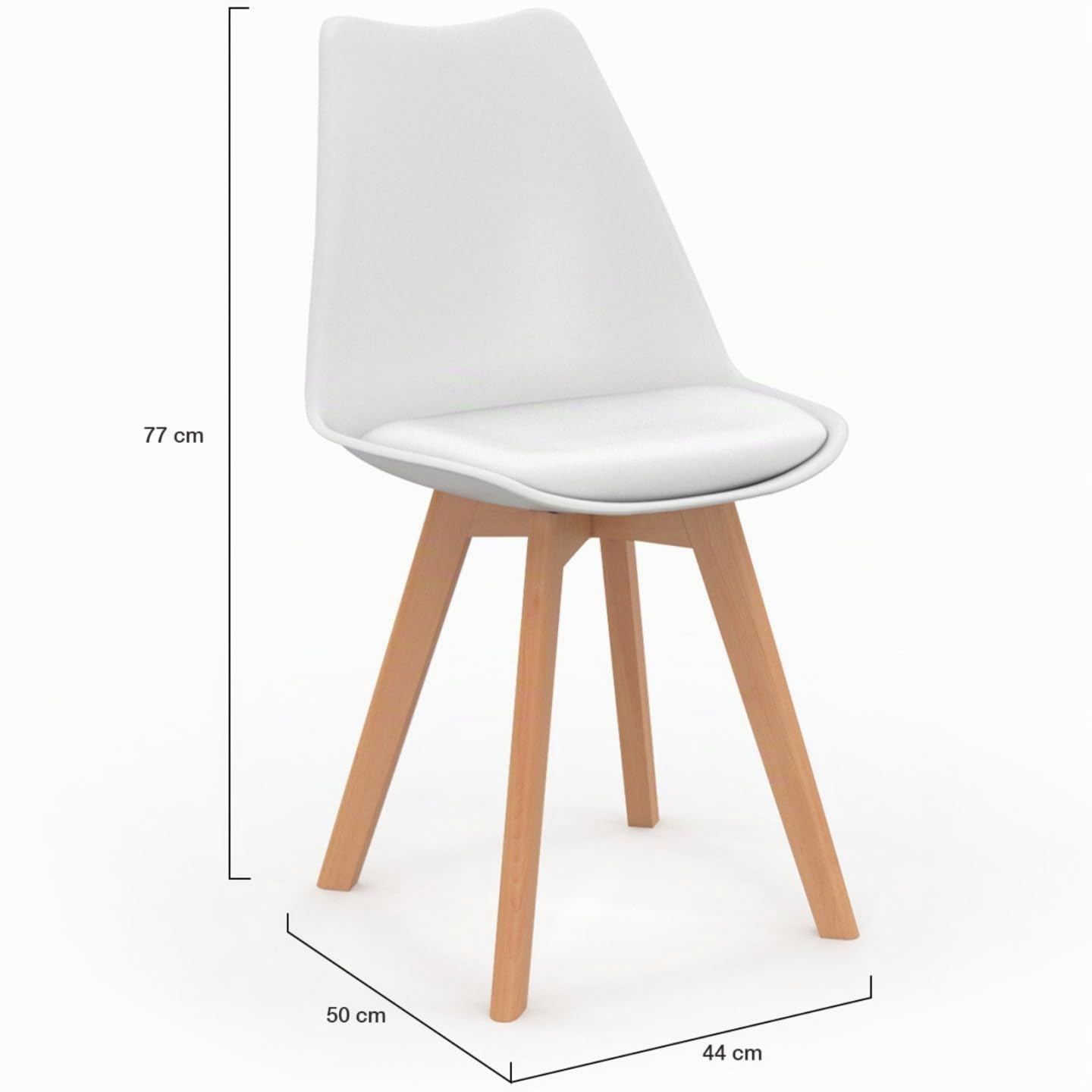 IDMarket - Lot de 6 chaises scandinaves SARA Blanches pour Salle à Manger