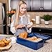 Culinary Couture Extra Large Blue Bread Box for Kitchen Countertop - Holds 2 Loaves - 16.5