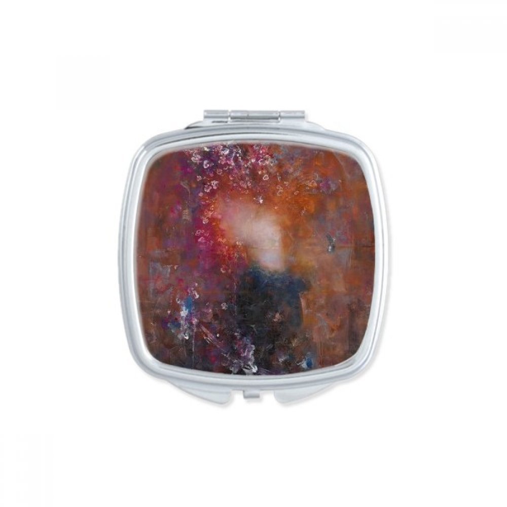 Miroir de poche fleur xjj peinture à l'huile pour retouches en voyage