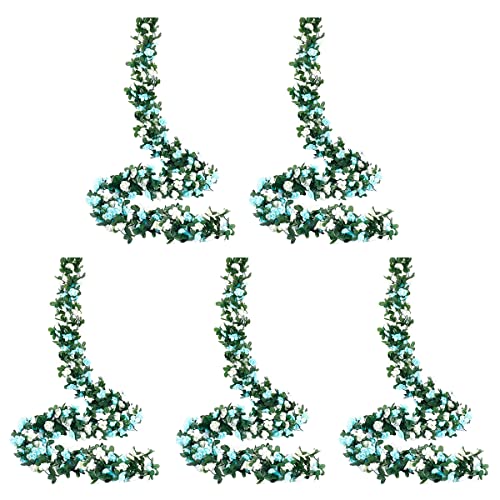 Homeemoh U11106765 5Pcs Fake Rose Flower Vine Garland cover