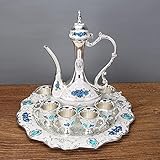 DISEÑO DE ESTILO EUROPEO: la decoración perfecta hace que su hogar sea más de estilo europeo tanto práctico como decorativo.Este juego de té turco y tazas de café turco con líneas suaves y una elegancia retro bellamente tallada y una pieza de nobleza para un estilo verdaderamente lujoso.