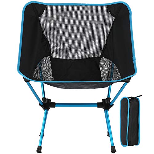 LIYJTK Silla Plegable Ultraligera portátil para Exteriores, Asiento de Pesca con Respaldo, Silla de Camping Ligera para Acampar al Aire, Picnic, Pesca, Senderismo