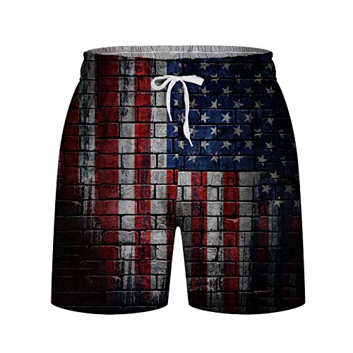 Kbndieu Beach Shorts Independence Day For Man Quick Dry Bathing Pants Lightweight Swimming Pant Summer Casual Shorts For Teen #TOP2