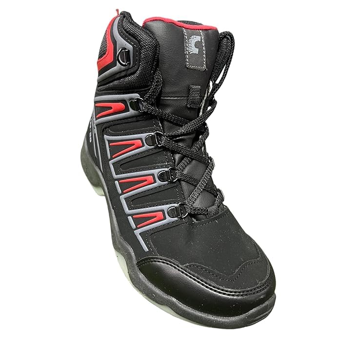 Image of ADD GEAR CTR - HIGH Ankle - Trekking Waterproof Shoes Anti-Skid Hiking, Sahyadri Mountain Boots for Men and Women in Action - RUB-50 (Black)