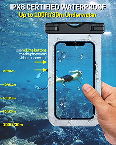 Vacto Waterproof Phone Pouch, Ipx8 Waterproof Phone Case, Cell Phone Waterproof Bag, Cellphone Dry Bag Compatible With Iphone 13 12 11 Pro Max Xs Xr X, Galaxy S22 S21 S20 S10 Up To 6.8"(3 Pack) Black #TOP1