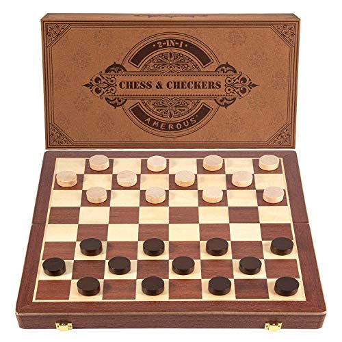 Set de Ajedrez y Damas de Madera Magnético 15 Pulgadas miniatura 2