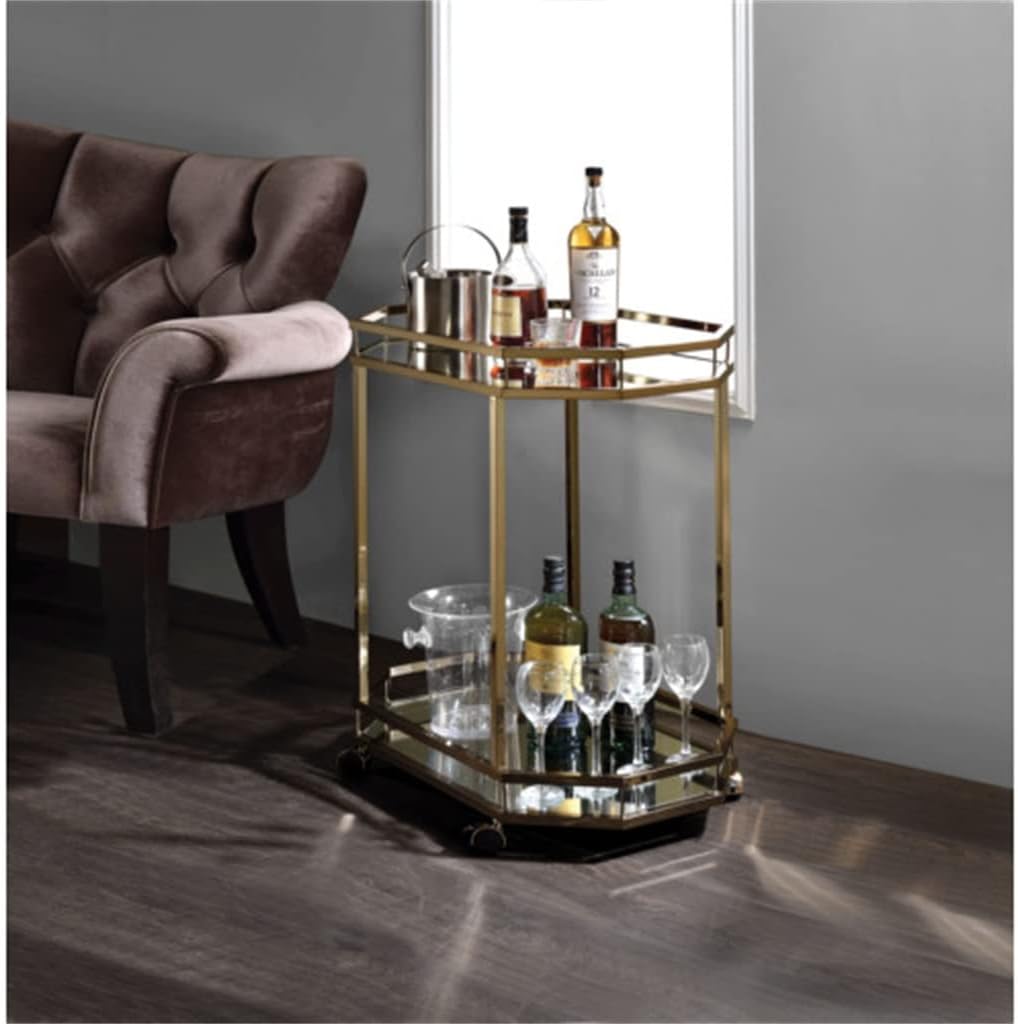 Serving Cart Champagne Kitchen Islands Trolleys Minimalist and Home Dining Kitchen Furniture