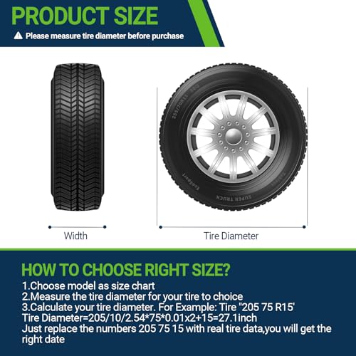 Season Guard Tire Covers 4 Pack, Tire Wheel Protector for Truck, SUV, Trailer, Camper, RV, Carbon Fiber Spare Tire Cover Sun Rain Snow Protector, Universal Fits Tire Diameters 24-26.5 inches, Silver