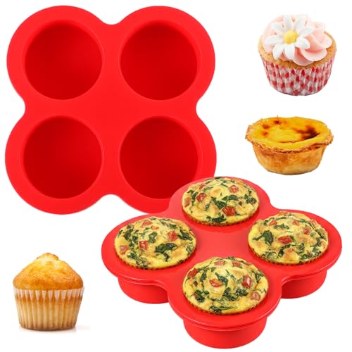 Neyauo 2 Pack Air Fryer Egg Bite Molds 4-Cups Silicone