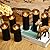 kakoya Flickering Flameless Candles, Battery Operated Acrylic LED Pillar Candles with Remote Control and Timer, Set of 9 (Black)