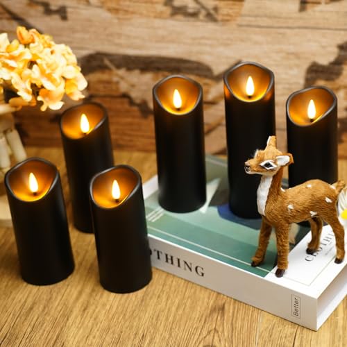 Flickeringflamelesscandlesbatteryoperatedacrylicledpillarcandleswithremotecontrolandtimersetof9black Urban Country Home Decor Flickering flameless candles battery operated acrylic led pillar candles with remote control and timer set of 9 black urban country home decor