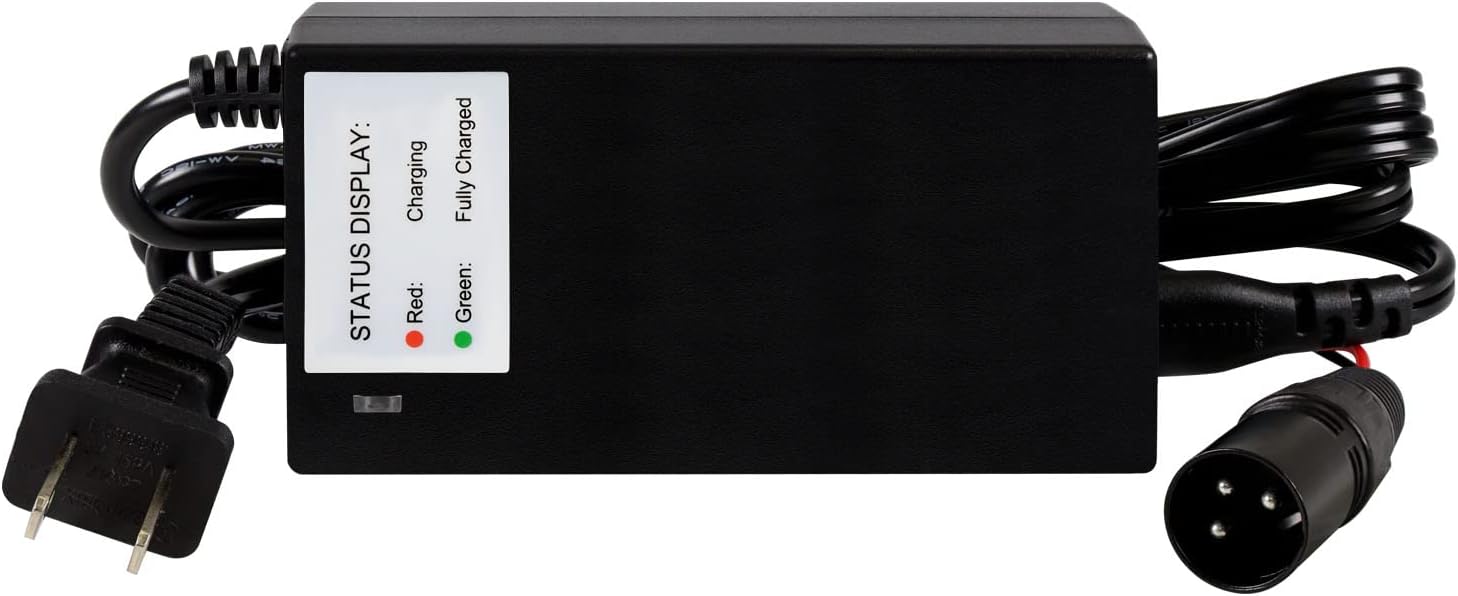 Mighty Max Battery charger with status display showing red and green LED indicators
