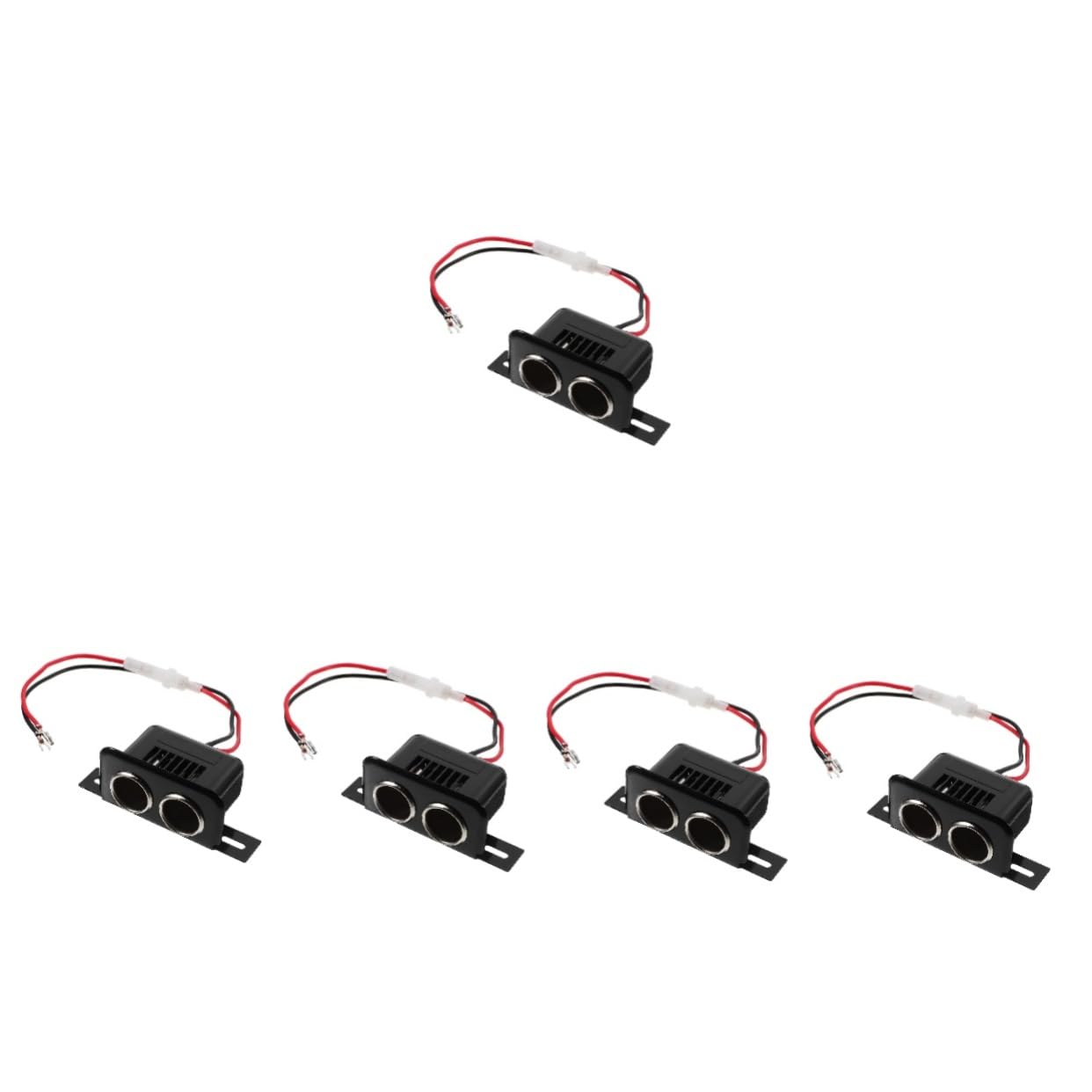 Mobestech 5pièces Adaptateur Allume- Avec Prise Double Pour Voiture Chargeur De Périphériques Multiples Voyage